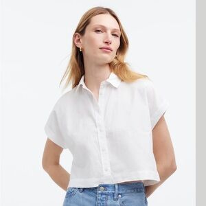 Madewell | Crop Dolman Shirt | Eyelet White | Size S